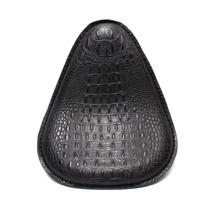 Motorcycle Cafe Racer BrownBlack Crocodile Leather Spring Solo Bobber Seat For Harley Custom Chopper Bobber