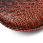 Motorcycle Cafe Racer BrownBlack Crocodile Leather Spring Solo Bobber Seat For Harley Custom Chopper Bobber