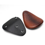 Motorcycle Cafe Racer BrownBlack Crocodile Leather Spring Solo Bobber Seat For Harley Custom Chopper Bobber