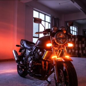 Motorcycle Front Shock Absorber LED Indicators Fork Adjustable Strip Lights