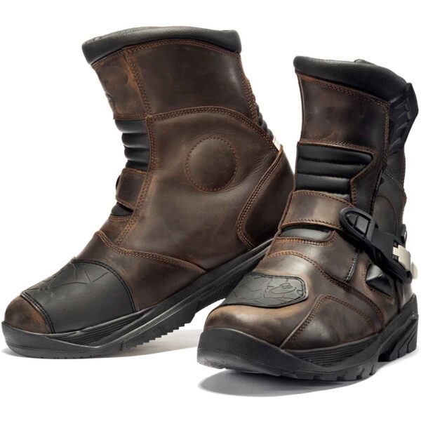 Roadies All Terrain Adventure Mid Waterproof Motorcycle Boots Touring Leather Motorbike