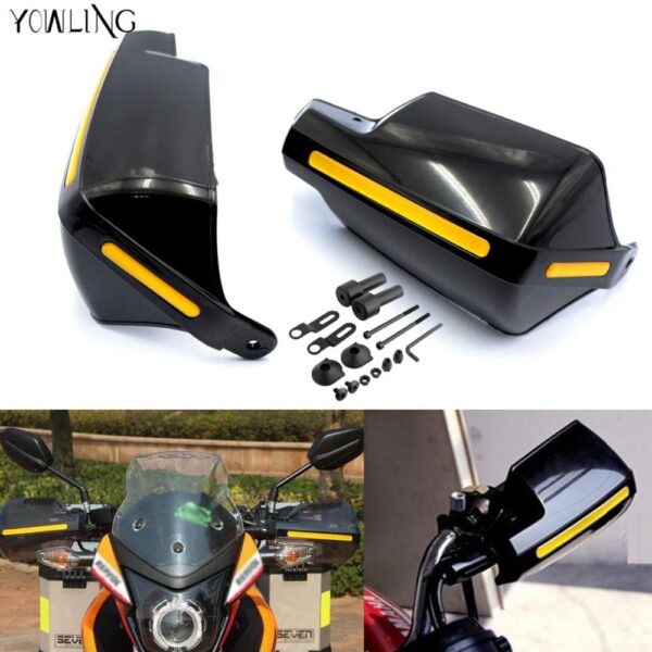 1Pair Universal Motorcycle Reflector Handguards Wind Cold Protector Handguard Wind Guard Smokey - Black