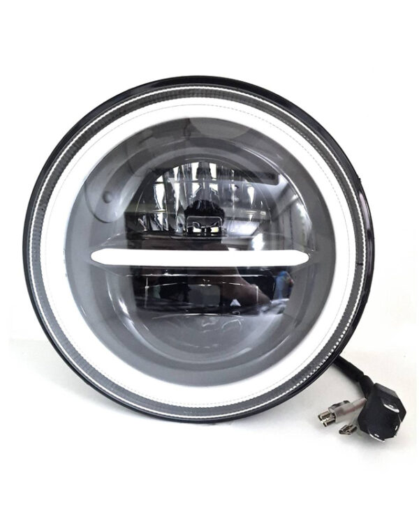 7 inch LED Headlight With Center Line Yellow White DRL Panel
