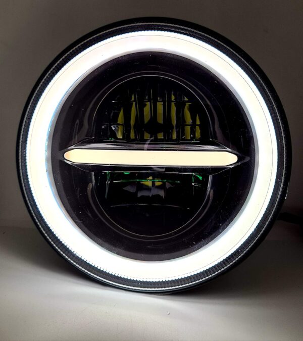 7 inch LED Headlight With Center Line Yellow White DRL Panel