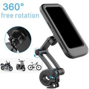 360 Adjustable Mobile Holder Magnetic 4-7 Inch Waterproof Case For Bike Motorcycle Handlebar