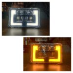 Square 6x4 Projector LED Panel Headlight With Square DRL For Honda CG125 CD70