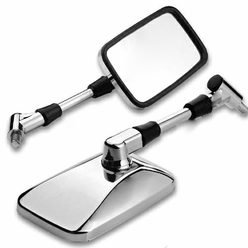 Motorcycle Square Shape Chrome Mirrors1