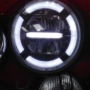 Motorcycle Headlight Round Neon With High Low Beam Metal