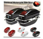 Motorcycle Side boxes with Metal Frame Pair Red & Black