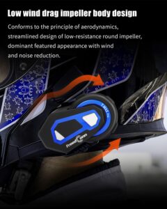 FreedConn T-Max Pro 1200m 8 Riders Motorcycle Helmet Bluetooth Intercom with Music Sharing 