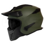 FASEED FS-726 X Detachable Skull Mask Street Fighter Army Green Motorcycle Helmet