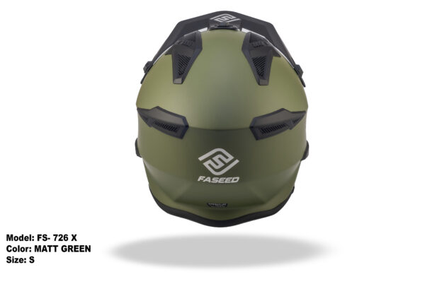 FASEED FS-726 X Detachable Skull Mask Street Fighter Army Green Motorcycle Helmet