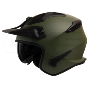 FASEED FS-726 X Detachable Skull Mask Street Fighter Army Green Motorcycle Helmet