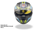 FASEED FS-817 BXH BLUE YELLOW Full Face Dual Visor Pinlock Ready Motorcycle Helmet