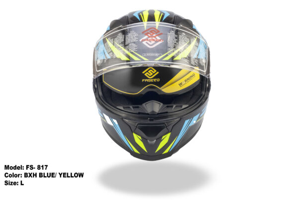 FASEED FS-817 BXH BLUE YELLOW Full Face Dual Visor Pinlock Ready Motorcycle Helmet