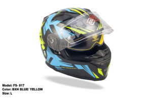 FASEED FS-817 BXH BLUE YELLOW Full Face Dual Visor Pinlock Ready Motorcycle Helmet