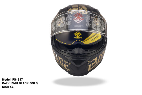 FASEED FS-817 ZMH BLACK GOLD Full Face Dual Visor Pinlock Ready Motorcycle Helmet