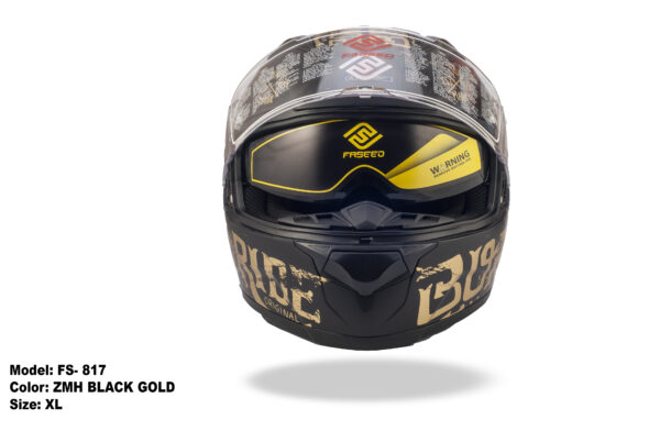 FASEED FS-817 ZMH BLACK GOLD Full Face Dual Visor Pinlock Ready Motorcycle Helmet