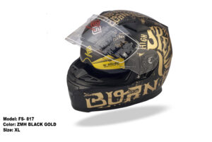 FASEED FS-817 ZMH BLACK GOLD Full Face Dual Visor Pinlock Ready Motorcycle Helmet