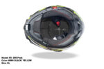 FASEED FS-909 Glossy Black with Green Adventure Modular Helmet Dual Lens Built-in Visor With Motocross Peak & Pinlock INCLUDED