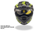 FASEED FS-909 Glossy Black with Green Adventure Modular Helmet Dual Lens Built-in Visor With Motocross Peak & Pinlock INCLUDED