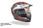 FASEED FS-909 Matt Black White Red Adventure Modular Helmet Dual Lens Built-in Visor With Motocross Peak & Pinlock INCLUDED