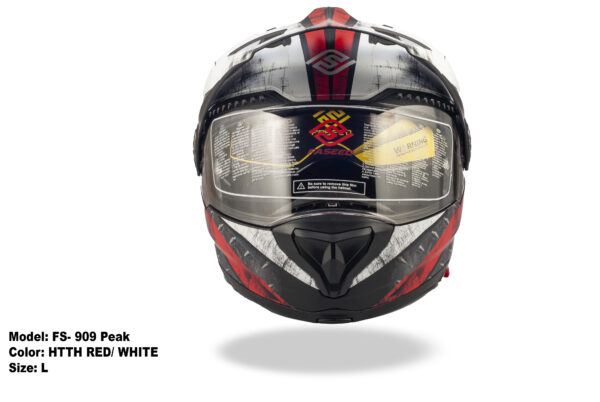 FASEED FS-909 Matt Black White Red Adventure Modular Helmet Dual Lens Built-in Visor With Motocross Peak & Pinlock INCLUDED