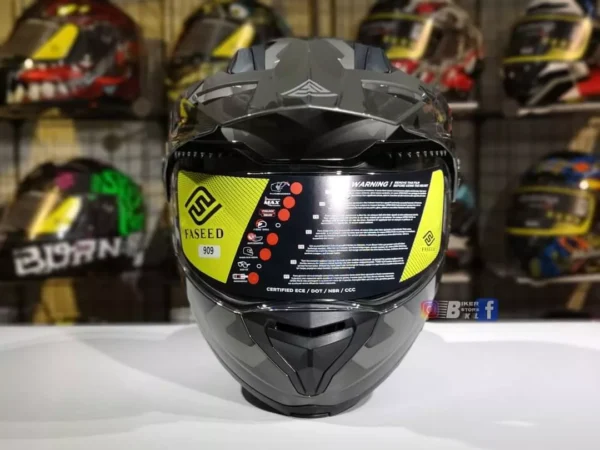 FASEED FS-909 Matt Grey Silver Black Adventure Modular Helmet Dual Lens Built-in Visor With Motocross Peak & Pinlock INCLUDED