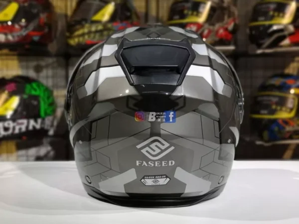 FASEED FS-909 Matt Grey Silver Black Adventure Modular Helmet Dual Lens Built-in Visor With Motocross Peak & Pinlock INCLUDED