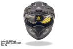 FASEED FS-909 Matt Grey Silver Black Adventure Modular Helmet Dual Lens Built-in Visor With Motocross Peak & Pinlock INCLUDED