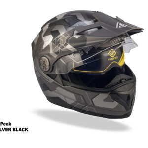 FASEED FS-909 Matt Grey Silver Black Adventure Modular Helmet Dual Lens Built-in Visor With Motocross Peak & Pinlock INCLUDED