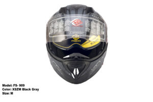 FASEED FS-909 Without Peak XSZM Black Gray Modular Helmet Dual Lens Built-in Visor With Pinlock INCLUDED