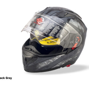 FASEED FS-909 Without Peak XSZM Black Gray Modular Helmet Dual Lens Built-in Visor With Pinlock INCLUDED