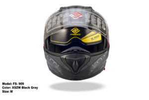 FASEED FS-909 Without Peak XSZM Black Gray Modular Helmet Dual Lens Built-in Visor With Pinlock INCLUDED