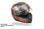 FASEED FS-909 Without Peak XSZM BLACK ORANGE Modular Helmet Dual Lens Built-in Visor With Motocross Pinlock INCLUDED