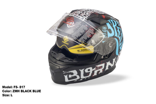 FASEED FX-817 FS-817 ZHM Matt Black Blue Full Face Dual Visor Pinlock Ready Motorcycle Helmet