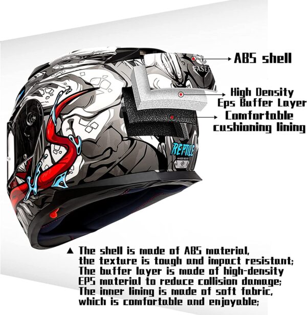 FASEED FX-817 Godzilla Titanium Full Face Dual Visor Pinlock Ready Motorcycle Helmet