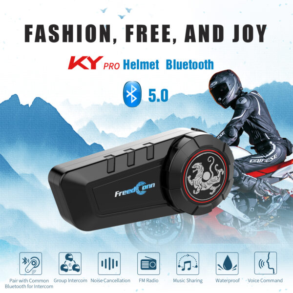 FreedConn KyPro Helmet Bluetooth Intercom Dervice With Music Sharing