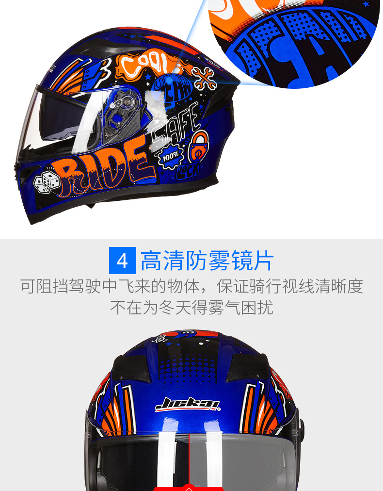 JIEKAI JK-316 Ride Full Face Dual Visor Helmet DOT CERTIFIED - Roadies ...