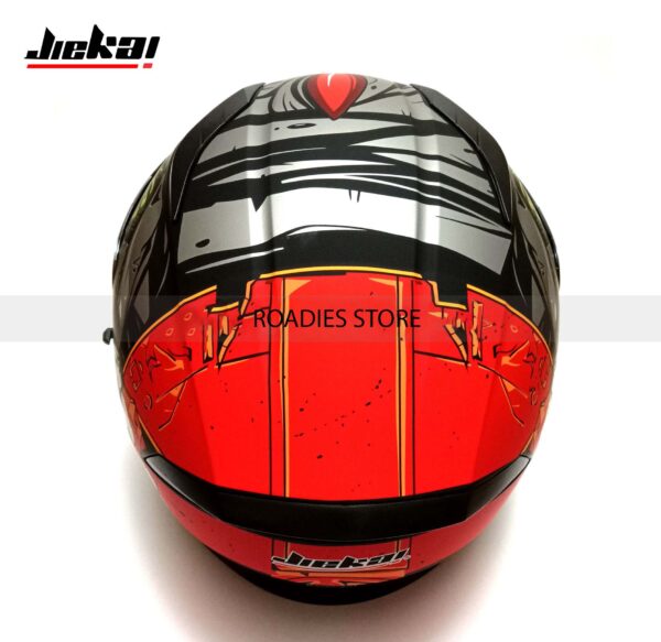 JIEKAI JK-316 JAW Matt Red Black Full Face Dual Visor Helmet DOT CERTIFIED