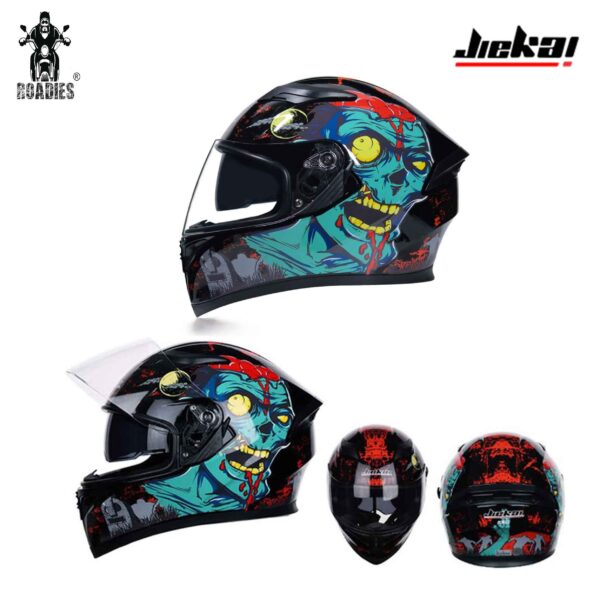 JIEKAI JK-316 Zombie Full Face Dual Visor Helmet DOT CERTIFIED