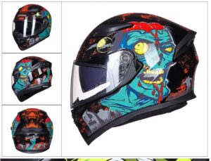 JIEKAI JK-316 Zombie Full Face Dual Visor Helmet DOT CERTIFIED