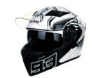 JIEKAI JK-902 Q7-93 White Black Uplift Dual Visor Helmet DOT