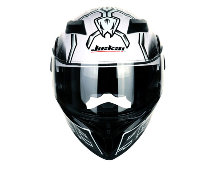JIEKAI JK-902 Q7-93 White Black Uplift Dual Visor Helmet DOT