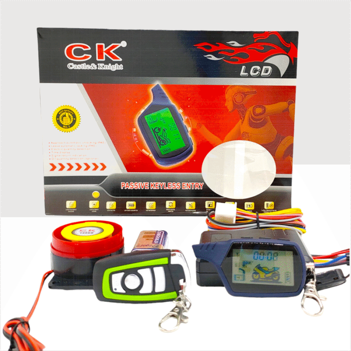 CK Two way Alarm System Passive Key Less Entry LCD Display Remote Motorcycle High Quality