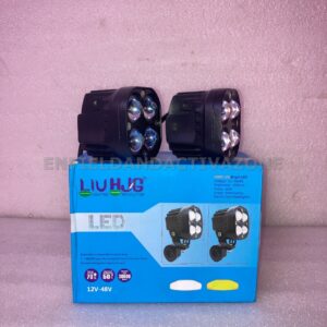 HJG D4 Square Shape Mini Driving Heavy Duty 4 Point Lens LED Light White Yellow Metal Body Motorcycle Jeep Outdoor
