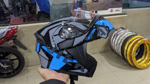 JIEKAI JK-902 Blue Black Uplift Dual Visor Helmet DOT New