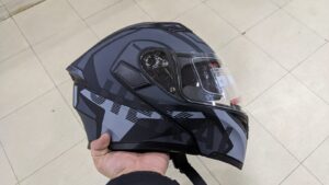 JIEKAI JK-902 Matt Grey Black Uplift Dual Visor Helmet DOT New