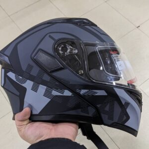 JIEKAI JK-902 Matt Grey Black Uplift Dual Visor Helmet DOT New