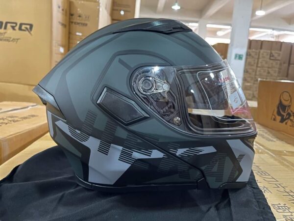 JIEKAI JK-902 Matt Grey Black Uplift Dual Visor Helmet DOT New